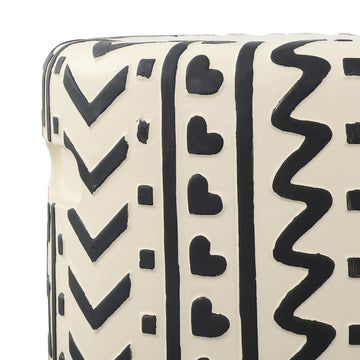 Rugvor 18" MidCentury Modern Geometric Drum Garden Stool - JONATHAN Y